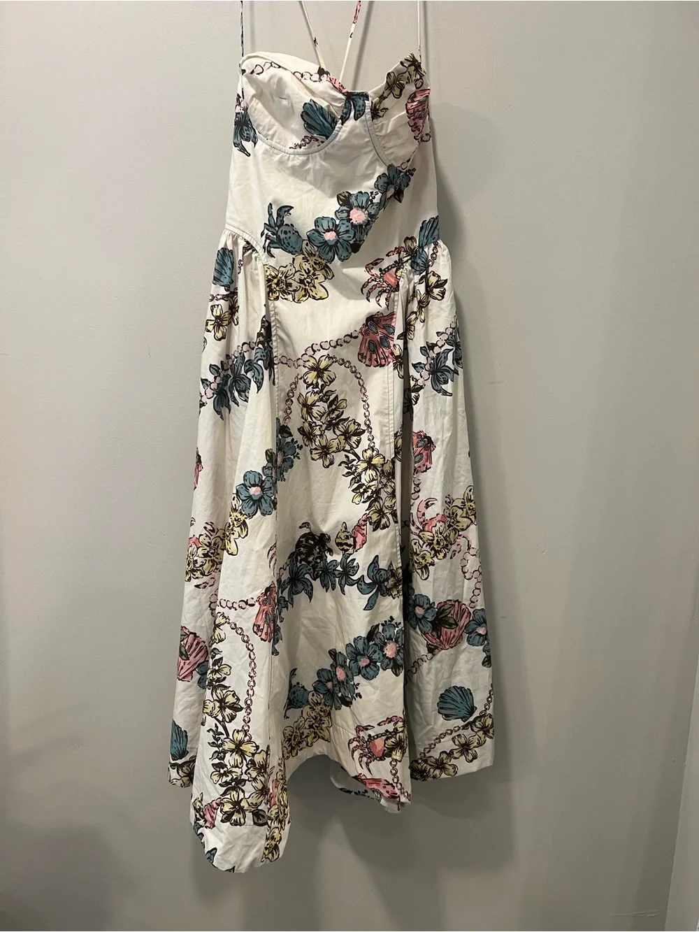 Free People Cherish Printed Midi Dress Size 4 Floral Cotton NWOT Pockets DS1